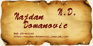 Najdan Domanović vizit kartica